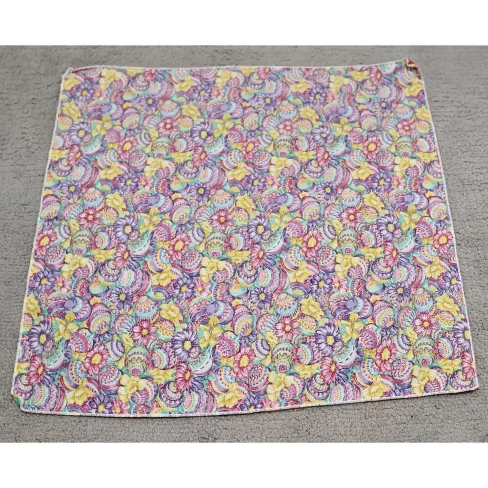 Colorful Floral Easter Egg Cloth Napkins 14x14 Spring Table Decor Set of 9